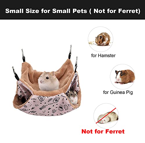 Petmolico Small Pet Hanging BunkBed Warm Hammock Bed Cage Accessories Bedding Hideout Playing Sleeping for Parrot Sugar Glider Squirrel Hamster Rat, Pink Cup - Small Size