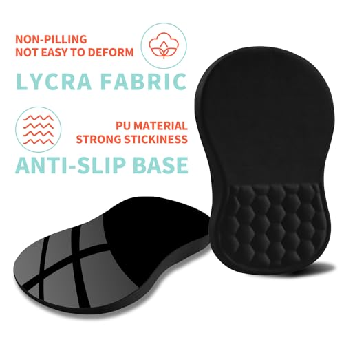Ergonomic Mouse Pad Wrist Support with Memory Foam Massage Bulge, Carpal Tunnel Pain Relief Mousepad Wrist Rest for Mouse(12x8 inch, Black) - color: Kg002-black