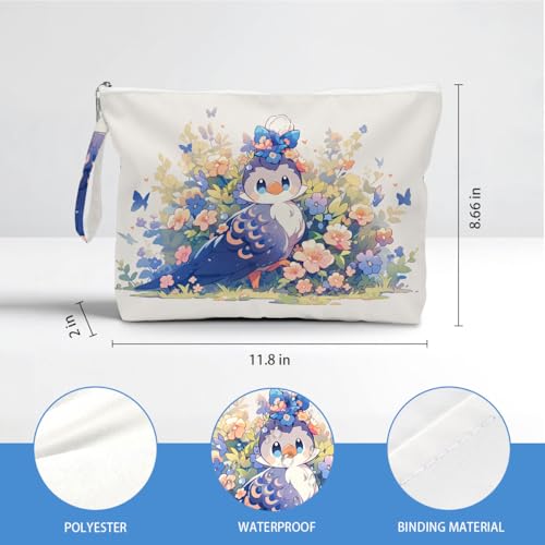 ENGVZ Wet Dry Bag, Waterproof Travel Pouch, Large Zipper Bag For Swimsuits, Diapers, Toiletries, Makeup, Women And Girls Cute Blue Bird - color: Flower Bird