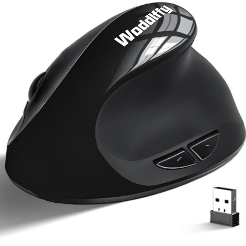 Vertical Mouse,Wireless Small Hand Ergonomic Mouse,Quiet Clicks 3 Adjustable DPI (1000/1200/1600),Compatible with Windows/Mac/Linux - color: Black