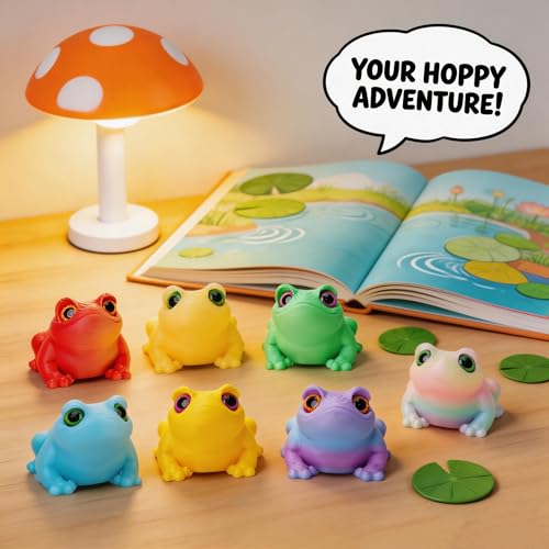 16Pcs Mini 3D Printed Frog Bulk, Articulated Frog Small Animal Figurines, 3D Printed Fidget Toys for Easter Basket Stuffers, Easter Egg Fillers for Kids, Desk Pets for Classroom Prizes