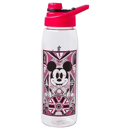 Silver Buffalo Disney 100 Mickey Mouse Hydration Tracker Schedule Water Bottle With Screw-On Lid, 28 Ounces - color: Disney 100 Mickey Hydration Tracker, size: 28 Ounces