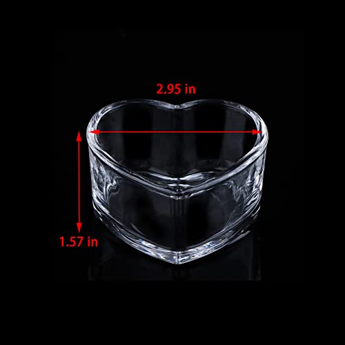 Hamster Transparent Glass Food and Water Dish Cute Heart-Shaped Feeding Bowl for Hamster Hedgehog Small Pet