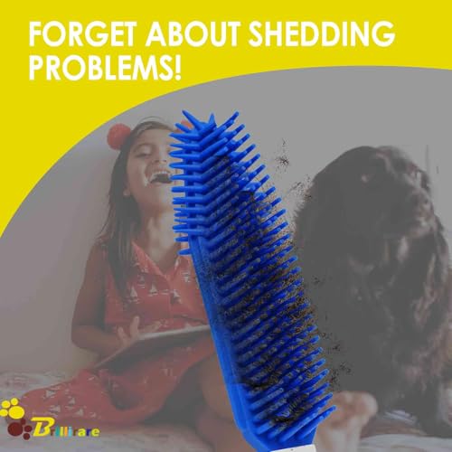 2 Pack Dog Grooming Bath Brush, Premium Soft Silicone Pet Brushes with Handle, Shampoo Soothing Comb for Wet Dry Long Short Haired Dogs & Cats Massaging, Deshedding Shower Scrubbing