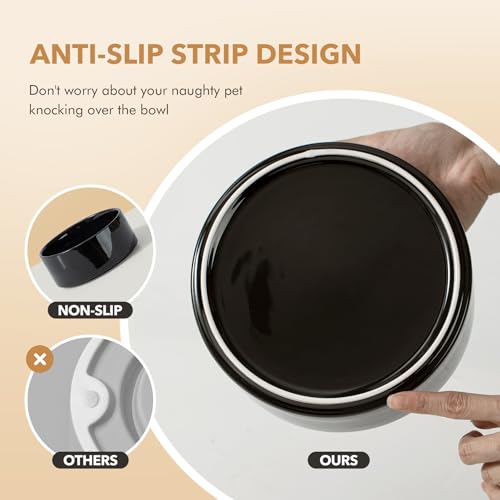 Havniva Dog Bowls Ceramic, Dog Food and Water Bowl Set | 5.1inch Dog Food Bowl, Dog Water Bowl, Food-Grade Ceramic Non-Slip Rubber Base, Dishwasher Safe, 2 Pack, Small Dogs, Puppy - color: 2 Bowls-Starry Sky, size: 1.6CUPS