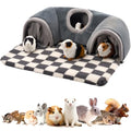 Avont Guinea Pig Tunnel, Small Animal Hideaway Tube Toy | Cozy Plush Tunnel for Guinea Pigs and Small Pets with Non-Slip Bottom and 2-In-1 Design in Large Size Gray - color: Grey, size: Large