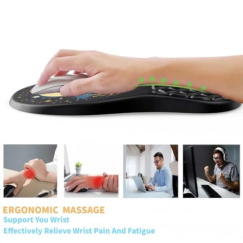 Ergonomic Mouse Pad Wrist Support with Massage Design,Cute Cat Wrist Rest Pain Relief Mousepad with Memory Foam,Mousepad for Wireless Mouse - color: M-01