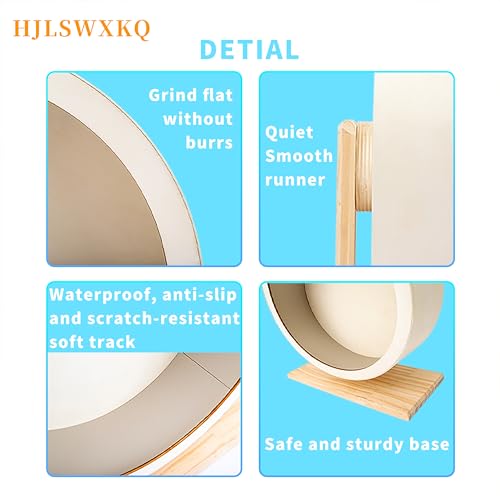 11.42in Silent Hamster Wheel with Removable Track(11.42in) | Wooden Exercise Wheel with 2 Natural Chew Toys, Quiet Spinner for Gerbils, Mice, Hamsters,Mouse,Syrian Hamster - size: 11.42in