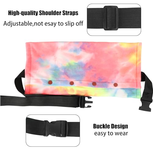 Esmorah Bearded Dragon Carrier and Leash Harness with Wings, Small Animal Sling Carrier and Reptile Carrier, Lizard Adjustable Harness and Sling Bag for Outdoor Travel Walking Rest - color: Rainbow Red + Pink Wing Leash