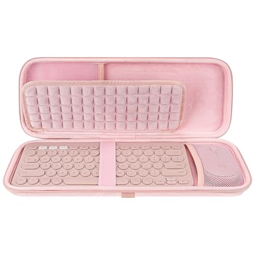 Keyboard Hard Travel Case, Compatible with Logitech K380, Pebble Keys 2 K380s, M350, M350s & More, Pink