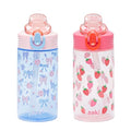Zak Designs Berry and Bows Sage 16oz Leak-Proof Straw Kids Water Bottle | BPA Free Durable Plastic, Cupholder Friendly, Dishwasher Safe, Easy to Clean, Lid Lock, Handle, For School, Home, Travel - color: Berry and Bows