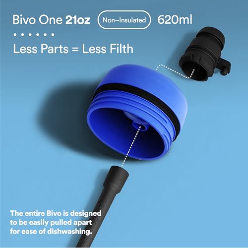 Bivo One 21oz Non Insulated Stainless Steel Bike Water Bottle - Lightweight for Cycling, Travel, Kids - No Plastic Taste, Fits Most Cages, Dishwasher Safe - (Black) - color: Black