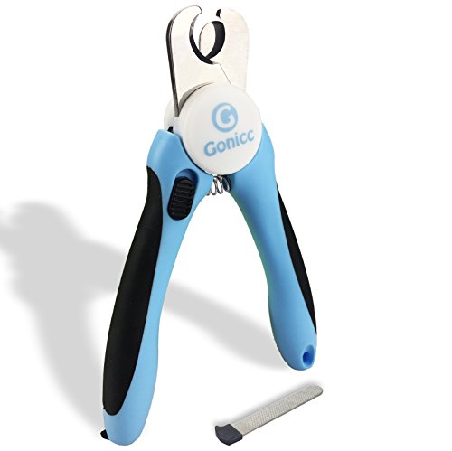 gonicc Professional Pet Nail Clippers & Trimmer for Medium Small Dogs Cats | Ergonomic non-slip grip & built-in nail file, Vet-recommended pet nail trimmer with anti-overcut safety guard. - size: For Medium to Small Dogs
