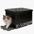 MEEXPAWS Cat Litter Box Enclosure Furniture Odor Control, Large | XL Hidden Cat Litter Box Bench Ottoman, Cabinet Dog Proof, Waterproof Inside, Easy Clean, Easy Assembly, Black - color: Black, size: XL 27.5'' x 19.6'' x 19.6''