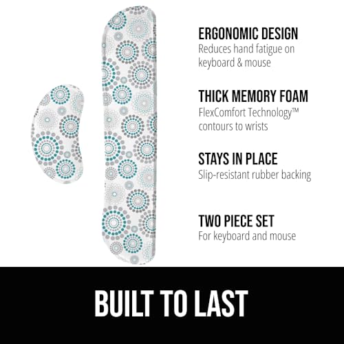 GORILLA GRIP Silky Gel Memory Foam Wrist Rest for Computer Keyboard, Mouse, Ergonomic Design for Typing Pain Relief, Desk Pads Support Hand and Arm, Mousepad Rests, Stain Resistant, 2 Piece Pad Spiral - color: Spiral, size: Set of 2 (Keyboard Rest + Mouse