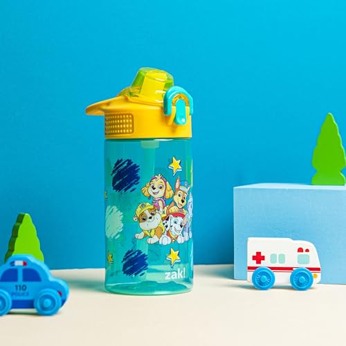 Zak Designs PAW Patrol Sage 16oz Leak-Proof Straw Kids Water Bottle - color: PAW Patrol (Chase, Marshall, Skye, Rubble, Everest), size: 16 Ounces