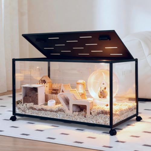Hamster Cage, 360-Viewing Metal Rat Cage, Chewproof, Stackable Large Cage with Top Access, for Dwarf Syrian Hamster, Gerbil, Mouse - size: 32 * 16 * 16IN