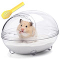 Clear Hamster Sand Bath, Dinosaur Sandbox Hideout with Scoop (L) | Anti-Scatter Sandbox, For Dwarf Hamsters Gerbils Mice, Hideout & Sand Bath Container - size: Large