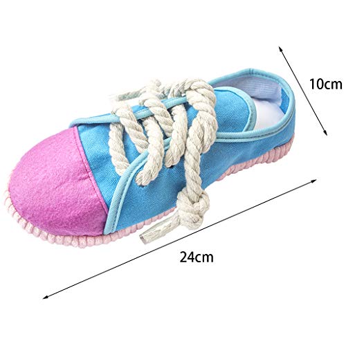 IFOYO Squeaky Dog Chew Toy, Mini Sneaker Interactive Toy for Small Dogs | Durable Mini Sneaker, Built-In Squeaker, Encourages Chewing And Interactive Play, For Puppies And Small To Medium Dogs, Blue