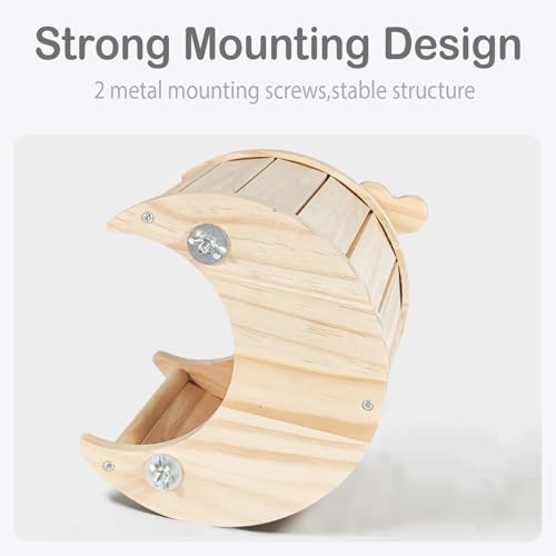 Chinchilla Hideout House Solid Wooden Chinchilla Cage Accessories | Chinchilla House No Paint Wooden Guinea Pig Hideout Small Animal Hide Hut for Chinchilla, Squirrel,Sugar Gliders (Moon) - style: Moon Shape