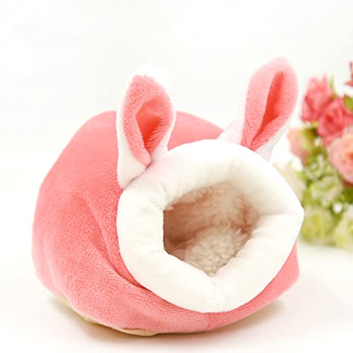 Plush Hamster House for Hamsters Sugar Gliders, Thickened Fleece Small Pet Winter Hideout, Flannel Material 4.7x3.9x3.5in Mini Size for Cage (P) - color: P