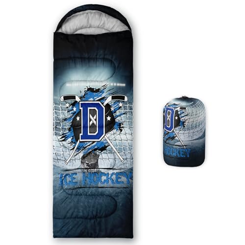 QOOMO Axolotl Cute Camping Sleeping Bags,3 Season Warm & Cool Weather,Lightweight,Waterproof Sleeping Bags for Adults & Kids,Traveling,and Outdoors - color: Ice Hockey Games 1