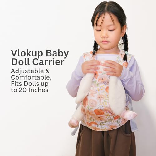 Baby Doll Carrier – Adjustable Doll Carrier for Little Girls, Front & Back Wear, Made with Soft Fabric, Fits Dolls & Stuffed Animals up to 20 Inches, Rose - style: Rose