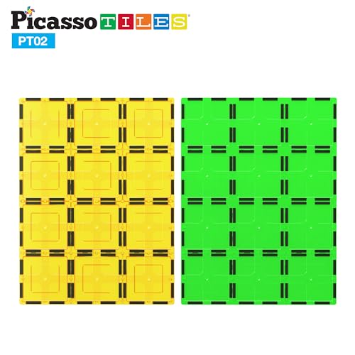 PicassoTiles Kids Toy Magnetic Building Blocks Magnet Tiles Supersized 2pc Large Stabilizer Base Jumbo XL Plate Foundation Education Construction Kit Engineering STEM Children Learning Stacking Set - style: 2 pcs XL Plate