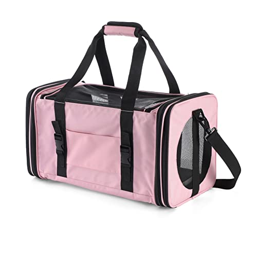 Soft-Sided Pet Carrier for Cats Small Dogs of 15 Lbs Medium Pink - color: New-Pink, size: Medium