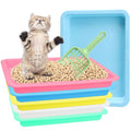 7Pcs Kitten Litter Box Set, Cats Litter Box with Kitten Litter Scoop, Low Entry Litter Boxes for Kittens, Plastic Portable Shallow Litter Pan for Rabbit Guinea Pig Hamster