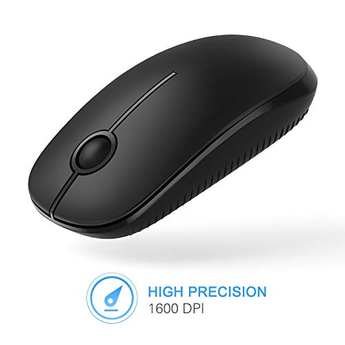 VssoPlor Wireless Mouse, 2.4G Slim Computer Laptop Mouse, Black | Portable Mouse, Plug & Play USB Nano Receiver, Quiet Silent Optical Mice for Notebook, PC, Laptop, Computer, Windows, Mac - color: Black