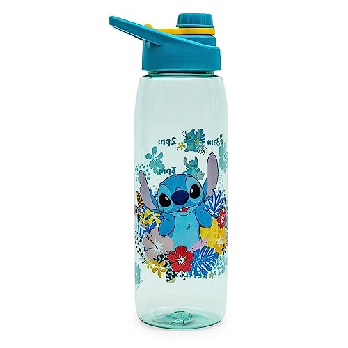 Silver Buffalo Disney Lilo and Stitch Tropical Hydration Tracker Schedule Water Bottle with Screw-On Lid, 28 Ounces - color: Lilo and Stitch Tropical Hydration Tracker, size: 28 Ounces