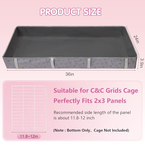 FunFurry Waterproof Guinea Pig Cage Liner,Washable Tarp Bottom Base,Cage Liners for Small Animals,Hamster Chinchilla Hedgehog Ferret Rabbit. (Dark Grey-Paw, 24" X 36") - color: Dark Grey-Paw, size: 24" X 36"