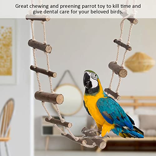 Hamster Climbing Ladder Long, 39.4in Pet Hanging Rat Climbing Toy, Wooden Hamster Suspension Bridge with Hooks, Climbing Rope Rat Bird Bridges for Cage, Sugar Gliders