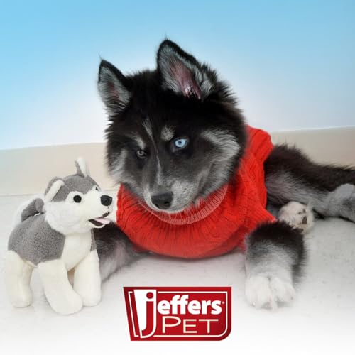 Jeffers Pet Animal Cuddlers Plush Squeaky Dog Toy, 8 in - Gray Husky - color: Gray Husky