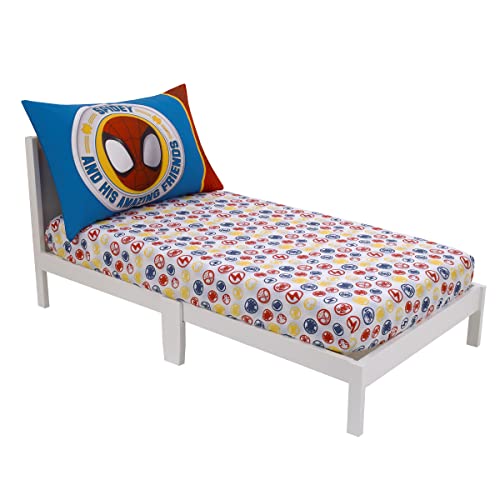 Marvel Spidey and His Amazing Friends Blue, Red, Yellow, and Green, Team Up 2 Piece Toddler Sheet Set - color: Spidey and His Amazing Friends