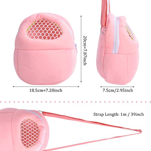 1 PCS Portable White Mesh African Hedgehog Hamster Breathable Pet Dog Carrier Bags Handbags Puppy Cat Travel Backpack (M, White Mesh - Pink, 18 x 22cm/7 x9 inch) - color: White Mesh - Pink, size: 7.3"L x 3.0"W x 7.9"H