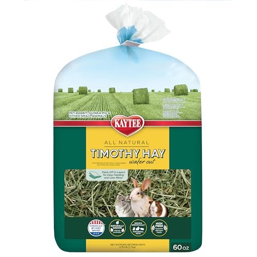 Kaytee Wafer Cut All Natural Timothy Hay for Pet Guinea Pigs, Rabbits & Other Small Animals, 60 Ounce - size: 3.75 Pound (Pack of 1)
