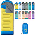 Sleeping Bags for Adults Kids - 3 Season Cold&Warm Weather Waterproof Camping Sleeping Bag - Lightweight Sleeping Bags for Camping Hiking Outdoor Travel - color: Yellow&Blue