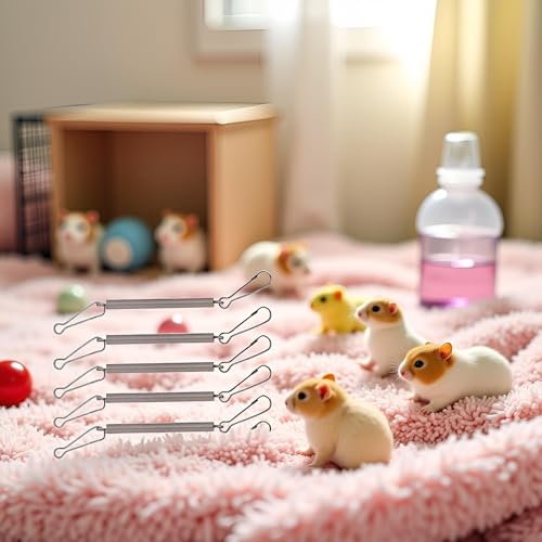 5Pcs Spring with 2 Clips Used Singly or in Combination to Hold Rabbit Water Dispenser Drinking Bottle for Small Animals Feeding and Watering Supplies