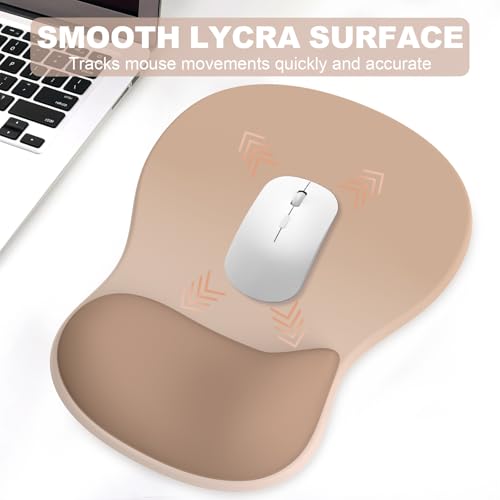 Ergonomic Mouse Pad with Wrist Rest and Keyboard Wrist Rest, Gel Mousepad | Wrist Rest for Computer Keyboard, Pain Relief, Non-Slip PU Base, Mouse Pad with Wrist Support for Gaming, Office, Brown - color: Mocha Sand