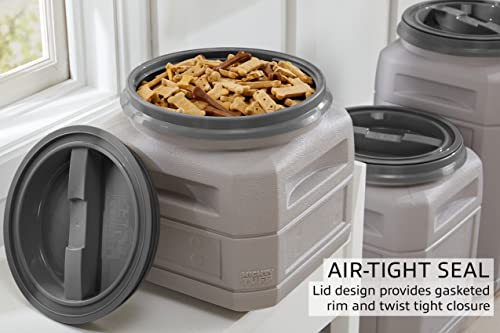 Mighty Tuff Airtight Dog Food Storage Container – 6 Gal, up to 24 lb Capacity – Cat and Dog Food Container with Twist Lid & Handles – BPA-Free, Made in USA - size: 6 Gal/ 24 Lbs