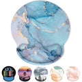 KONVINIT Ergonomic Mouse Pad with Wrist Rest, Small Mousepad with Non-Slip Rubber Base and Smooth Surface, Blue Mouse Pads for Desk, Office Desk Accessories - color: Green Marble