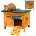 Paw Pal Outdoor Cat House, Outdoor Cat House Weatherproof, Openable Asphalt Roofs, Cat Houses for Feral Cats, Bunnies and Guinea Pigs, Small Animals, Insulated Cat Houses, Small Wooden cat House - style: Small: 20.1" * 16.5" * 16.5"