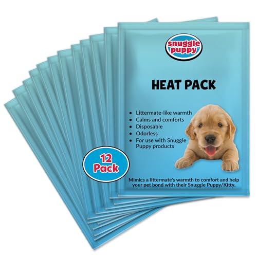 Snuggle Puppy Replacement Heat Packs for Dogs (12 Count) - Disposable Pet Comfort Warmers for Puppy Anxiety Relief - Odorless, Non-Toxic, All Natural - Fits All Snuggle Puppy Styles - size: 12-Pack