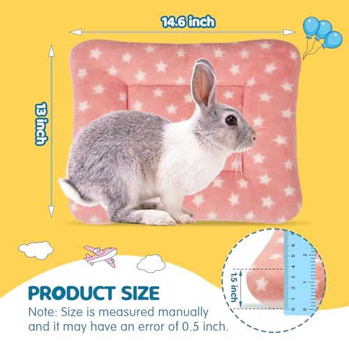 2 Pack Bunny Rabbit Bed - 10 x 13 Inch Upgraded-Thickness Pee Pads Bedding | Washable Bunny Rabbit Pee Pad with Absorbent Surface Helps Keep Cages Dry, Reusable Bedding(Light Gray & Light Pink, M) - color: Light Gray + Light Pink, size: 10" X 13" - 2 Pack