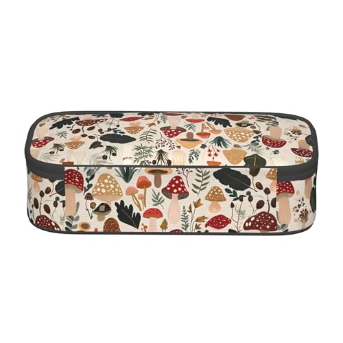Yrebyou Mushroom Pencil Case Big Storage Pencil Pouch Multi-Functional Pen Bag Cute Lightweight Organizer for Aldult Office College - color: Beige