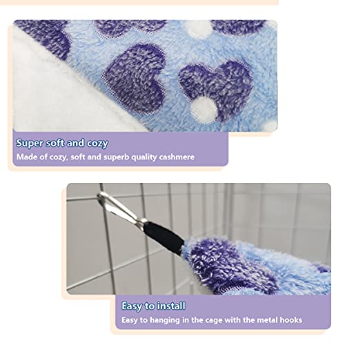 LEFTSTARER Guinea Pig Ferret Rat Hammock Toy Small Animal Cage Accessories Hideout Tunnel & Bunkbed Hammock for Rat Ferret Guinea Pig Hamster Sugar Glider Chinchilla - color: 2.Heart-Purple