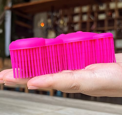Premium Sensory Brush for Kids or Autism,Soft Silicone Body Scrubber,2 in 1 Sensory Room Occupational Therapy Sensory Brushes,Silicone Loofah,Pet Shower Brush Bath Brush Shampoo Brush(Bear-deep Pink) - color: Bear-deep Pink