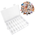 OALCQ Plastic Organizer Box with Dividers, 100 PCS Cute Dog Stickers, 24 Grid Small Parts Storage Container for Beads & Craft, Clear Tackle Case for Screws Jewelry Accessories - style: dog